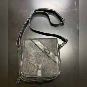 Dubarry of London leather black crossbody bag purse small saddle bag w closure